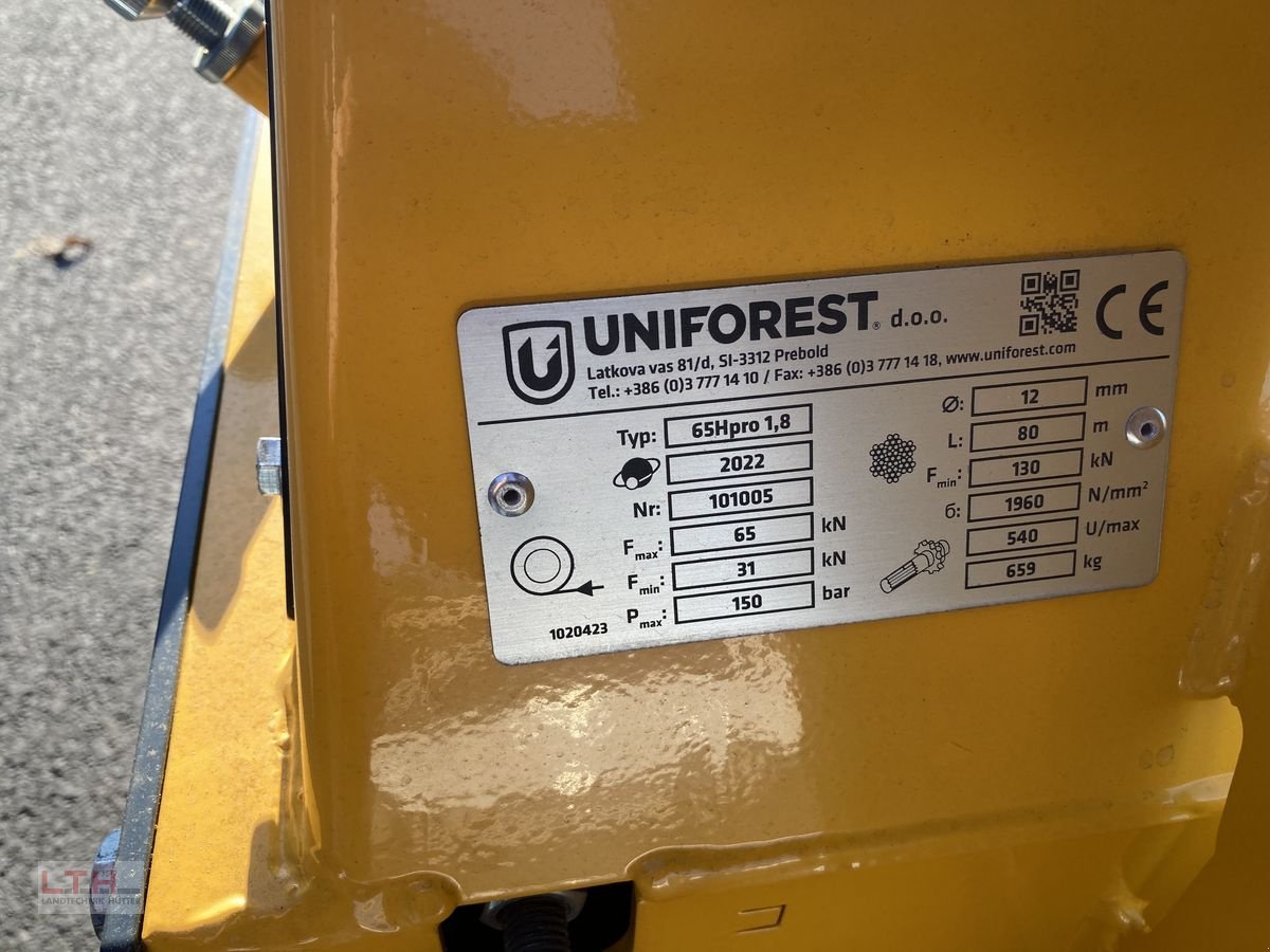 Seilwinde del tipo Uniforest 65Hpro-Stop, Neumaschine In Gnas (Immagine 12)