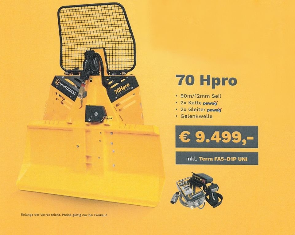 Seilwinde del tipo Uniforest UNI 70H PRO-STOP Seilwinde elektrohydr., Neumaschine In St. Marienkirchen (Immagine 2)