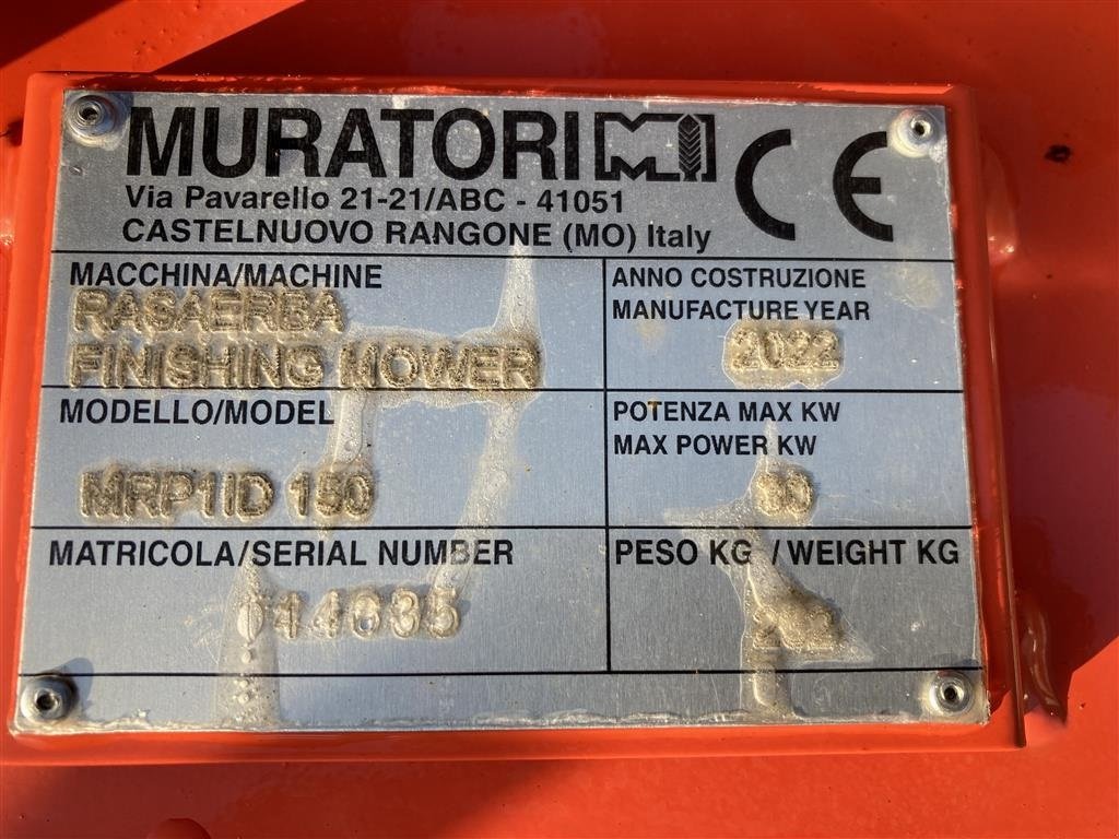 Sichelmäher des Typs Muratori MRP1150 monteret med eurobeslag, Gebrauchtmaschine in Roslev (Bild 16)