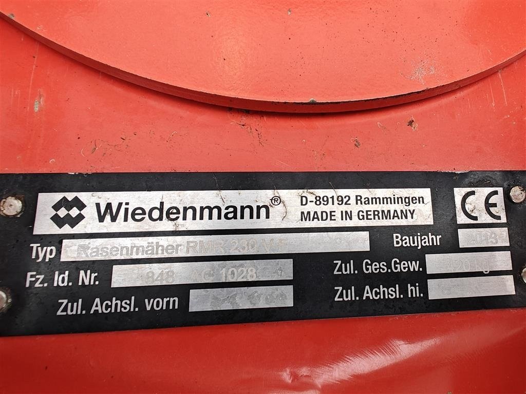 Sichelmäher typu Sonstige Wiedemanmann RMR 230 V-F, Gebrauchtmaschine w Holstebro (Zdjęcie 5)