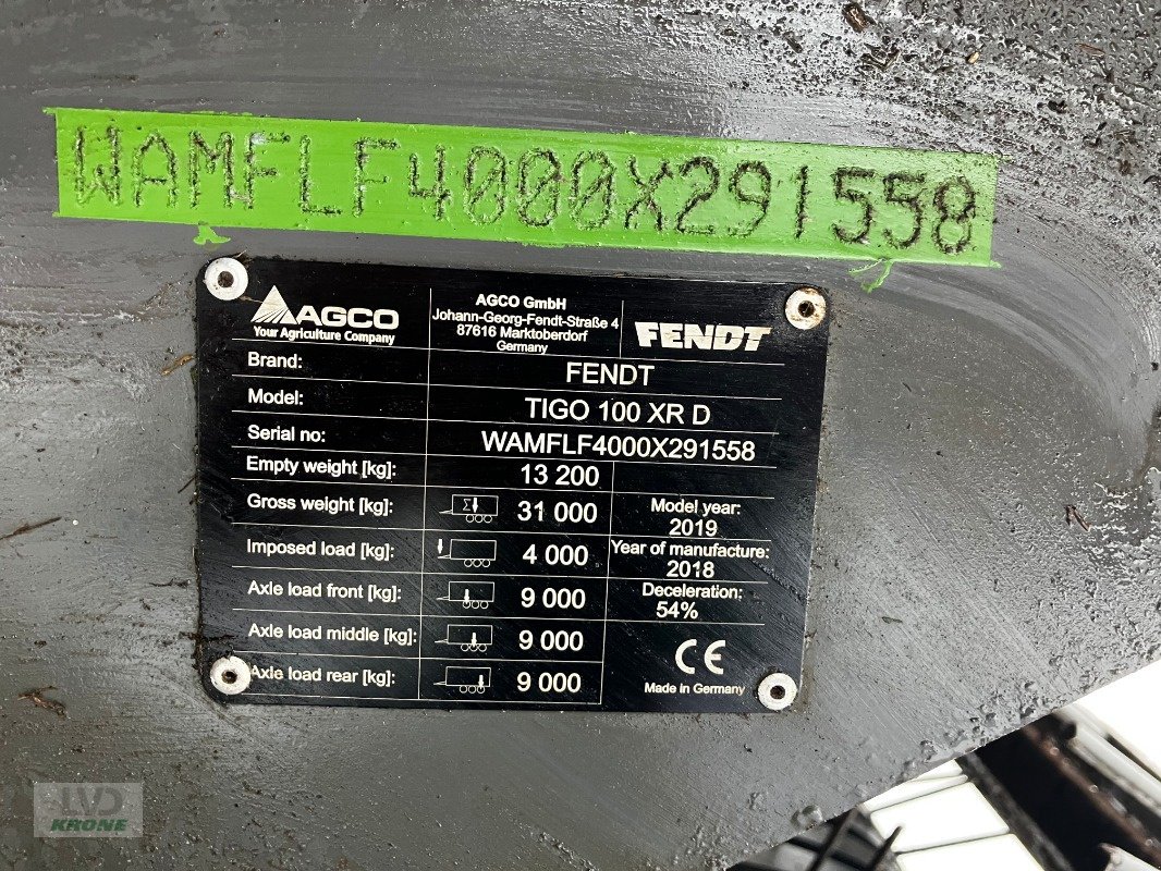 Silierwagen of the type Fendt Tigo 100 XR D, Gebrauchtmaschine in Alt-Mölln (Picture 2)