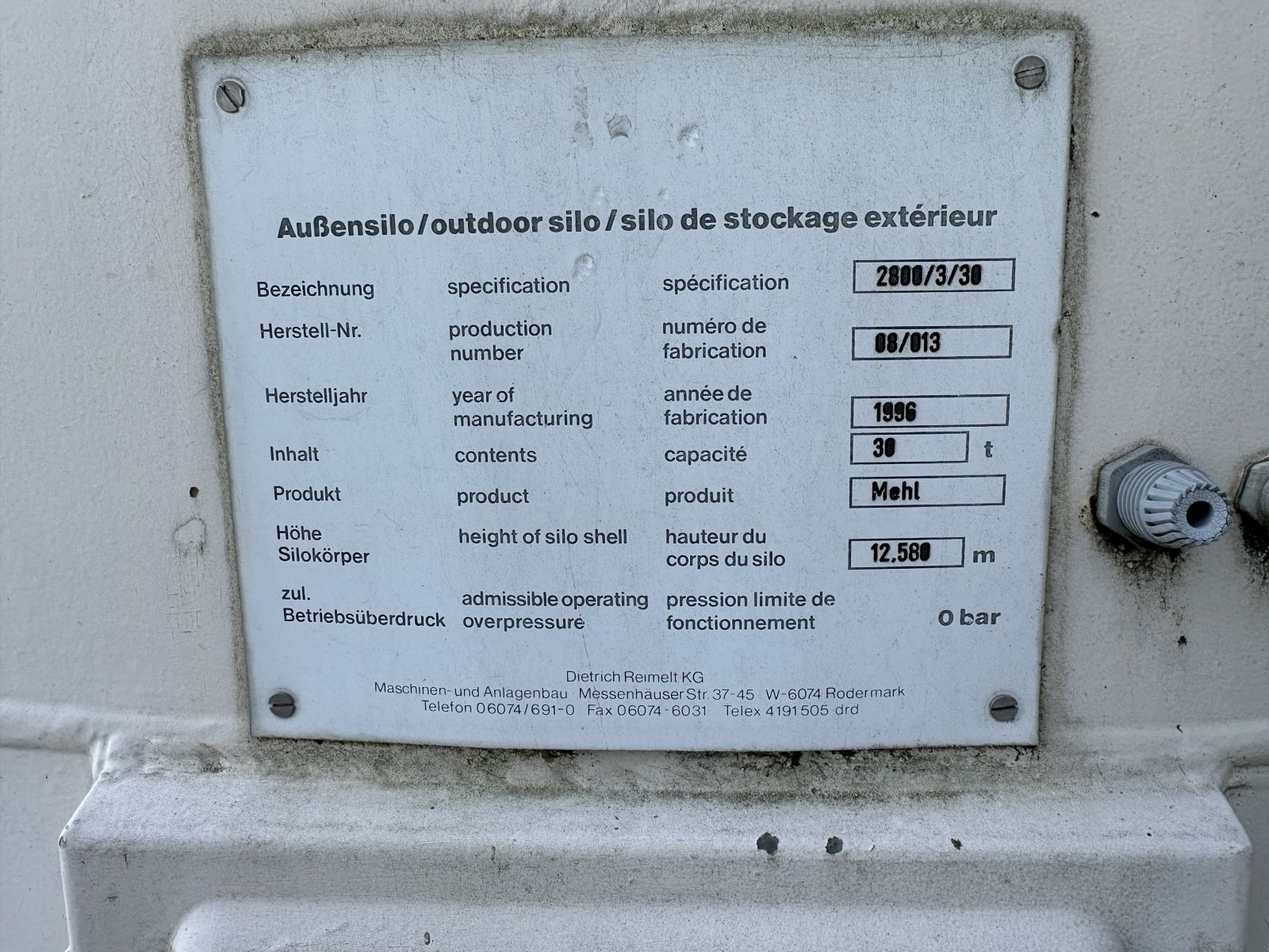 Silo типа Reimelt Aussensilo, Gebrauchtmaschine в Fremdingen (Фотография 3)