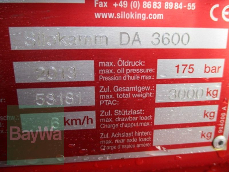 Silokamm des Typs Siloking Silokamm DA 3600, Gebrauchtmaschine in Schönau b.Tuntenhausen (Bild 5)