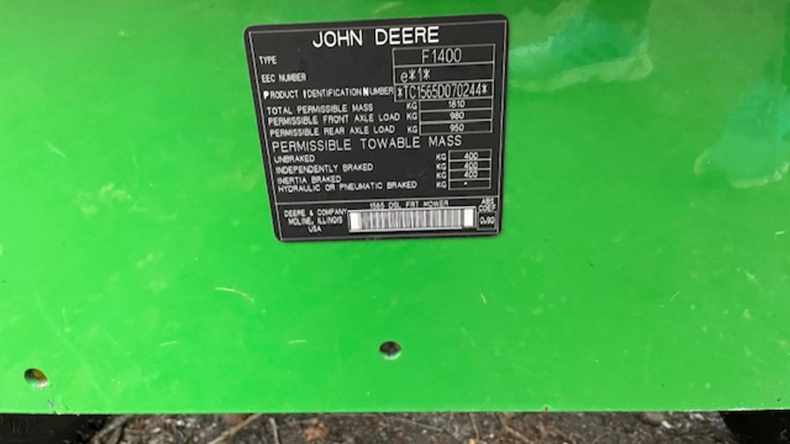 Sitzrasenmäher del tipo John Deere 1565, Gebrauchtmaschine en Randers NØ (Imagen 3)