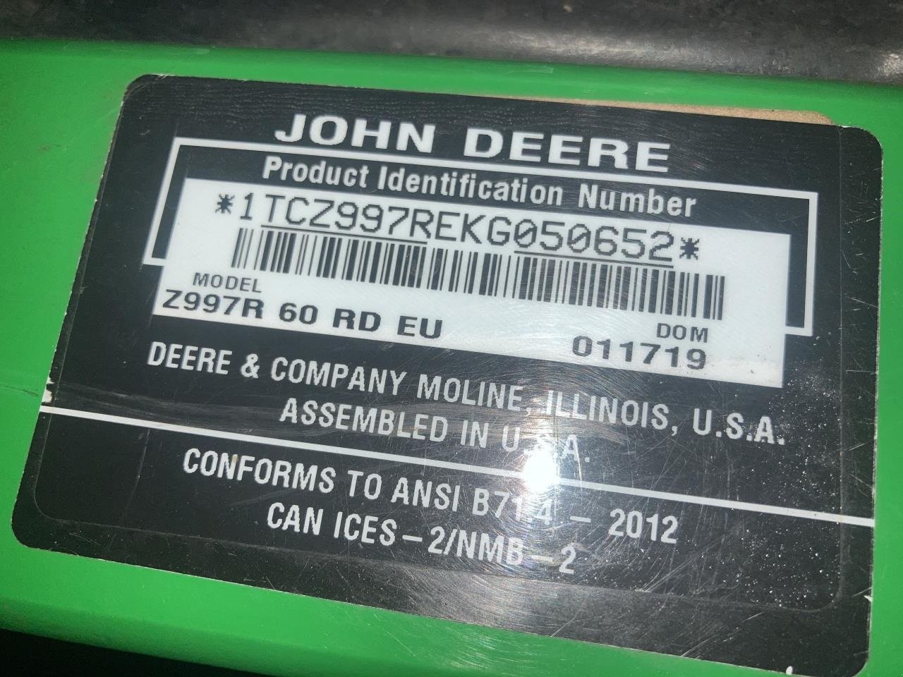 Sitzrasenmäher typu John Deere JOHN DEERE Z997R 60", Gebrauchtmaschine v Brønderslev (Obrázek 3)