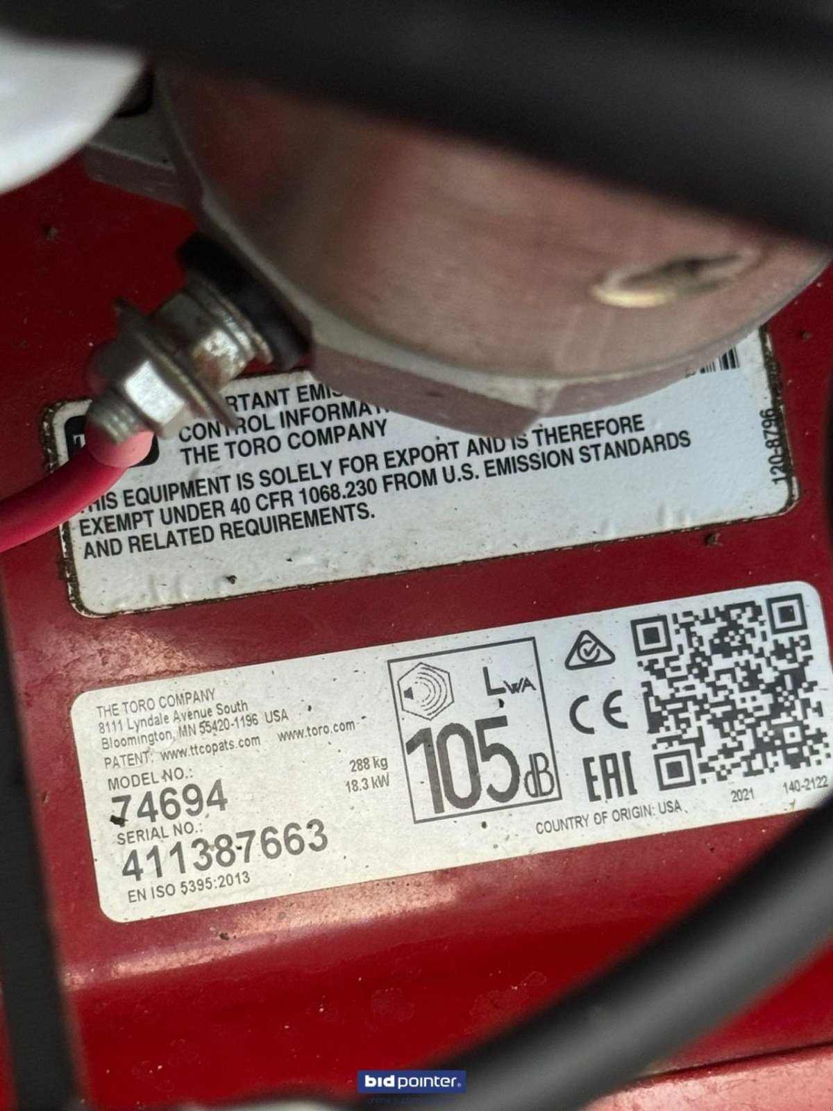 Sitzrasenmäher Türe ait Toro Zero turn model 74694, Gebrauchtmaschine içinde Deurne (resim 6)