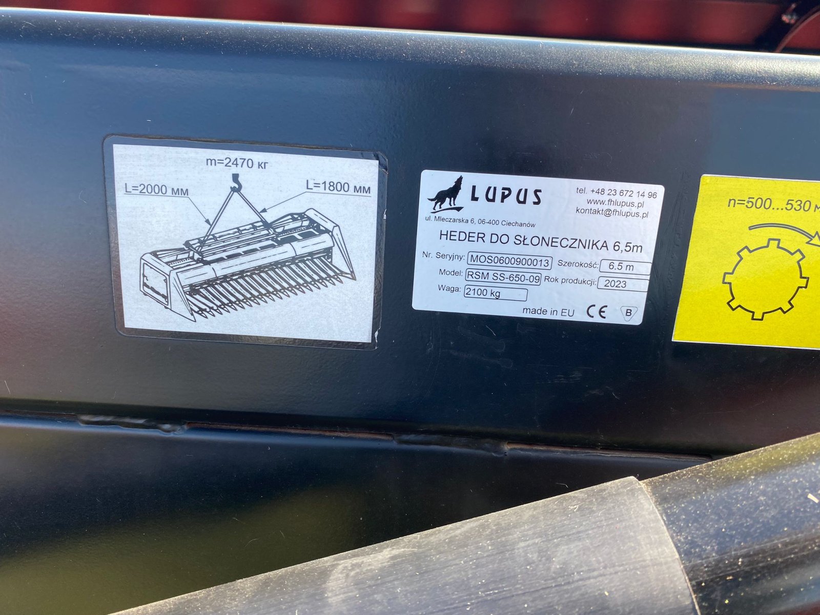 Sonnenblumenschneidwerk des Typs Lupus Sonnenblumenvorsatz / sunflower harvester, Neumaschine in Michałowo (Bild 12)