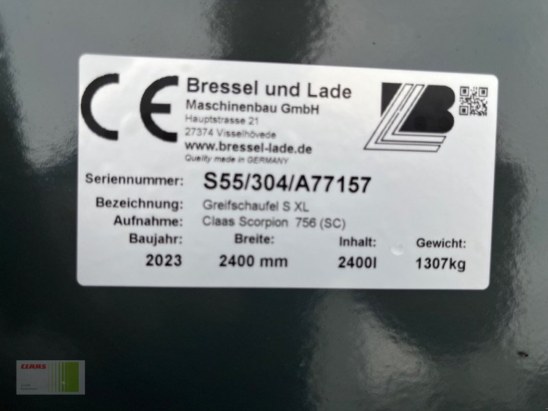 Sonstige Bagger & Lader типа Bressel & Lade S55 Greifschaufel S XL, 2.400 mm, Neumaschine в Risum-Lindholm (Фотография 5)