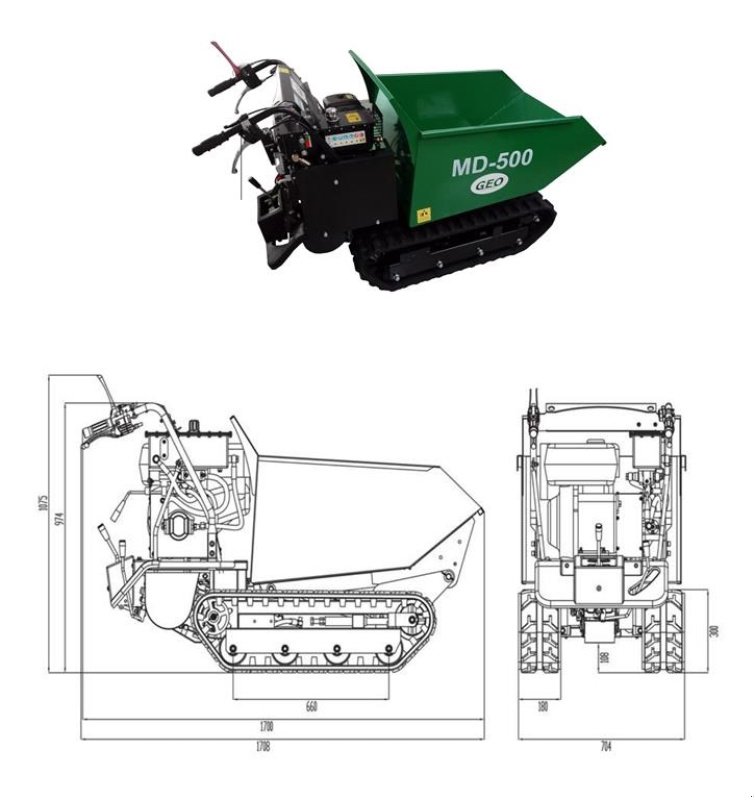 Sonstige Bagger & Lader typu Geo Motorbør mini dumper Benzin motor *Leveres inkl sneskrabe blad*, Gebrauchtmaschine v Vinderup (Obrázek 6)