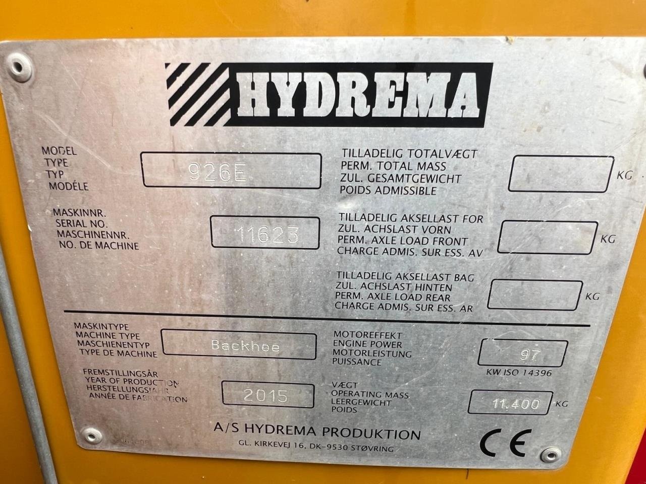 Sonstige Bagger & Lader typu Hydrema 926E, Gebrauchtmaschine v Middelfart (Obrázek 3)