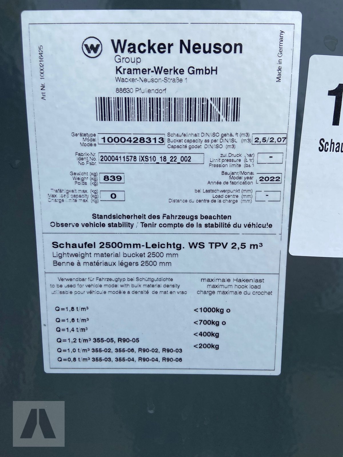 Sonstige Bagger & Lader of the type Kramer Schaufel 2500 mm, Neumaschine in Schwabmünchen (Picture 8)