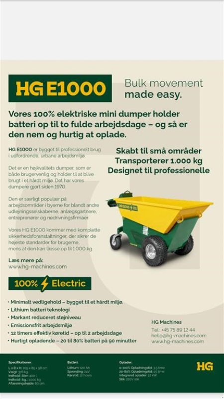 Sonstige Bagger & Lader del tipo Sonstige E1000 100% ELEKTRISK motorbør, Gebrauchtmaschine In Skævinge (Immagine 6)