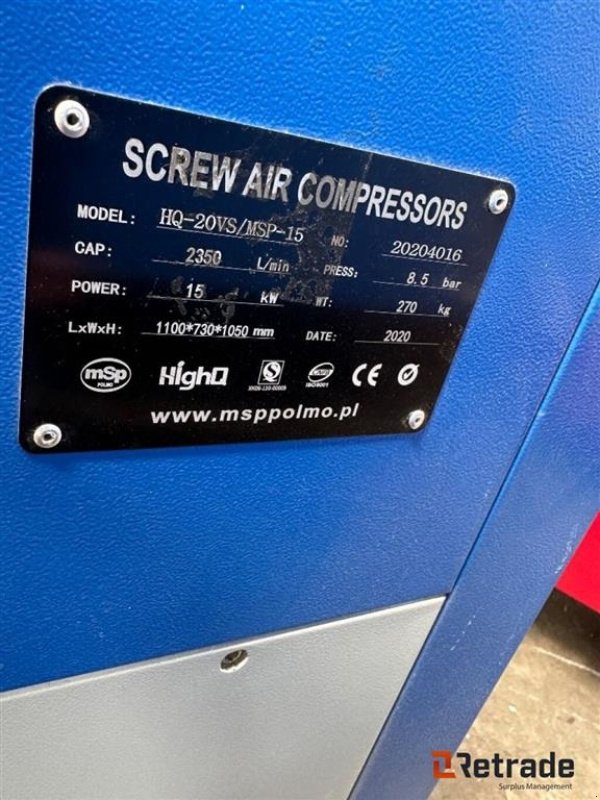 Sonstige Baumaschinen-Kleingeräte des Typs Sonstige Screw Air Compressors, skruekompressor, Gebrauchtmaschine in Rødovre (Bild 3)