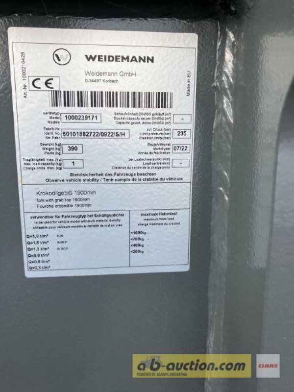 Sonstige Bodenbearbeitungsgeräte des Typs Weidemann  VORS. KROKODILGEBIß 1900MM, Gebrauchtmaschine in Grimma (Bild 6)