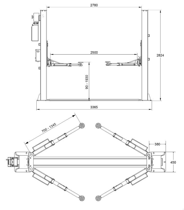 Sonstige Bühnen of the type Redats 2-Säulen-Hebebühne L-240 4.0t, automatisch 400V —-3TEILIGE TRAGARME, Neumaschine in mixnitz (Picture 10)