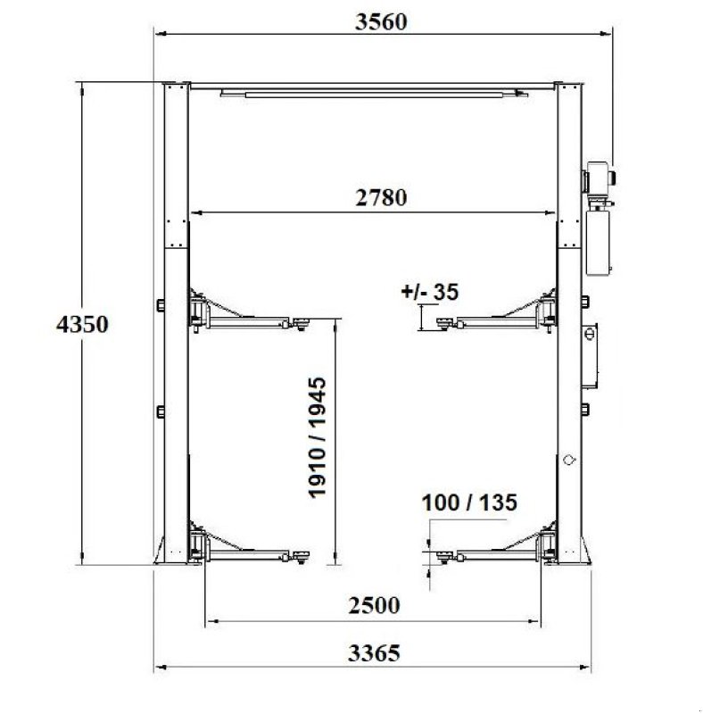 Sonstige Bühnen of the type Redats automatische 2-Säulen-Hebebühne L-265 4.0t, barrierefrei, 400V —-3TEILIGE TRAGARME, Neumaschine in mixnitz (Picture 16)