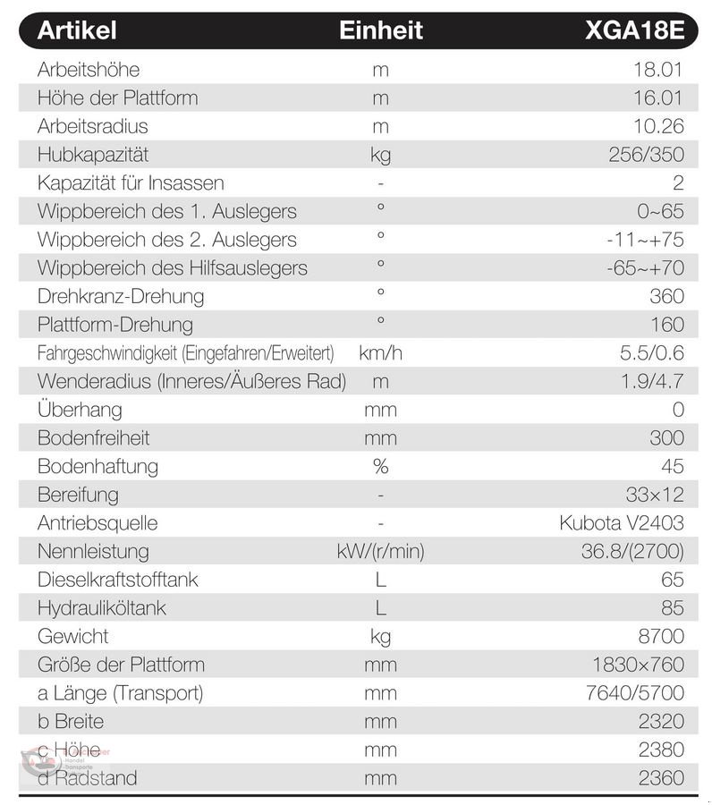Sonstige Bühnen of the type Sonstige XCMG-XGA18E, Vorführmaschine in Dimbach (Picture 2)