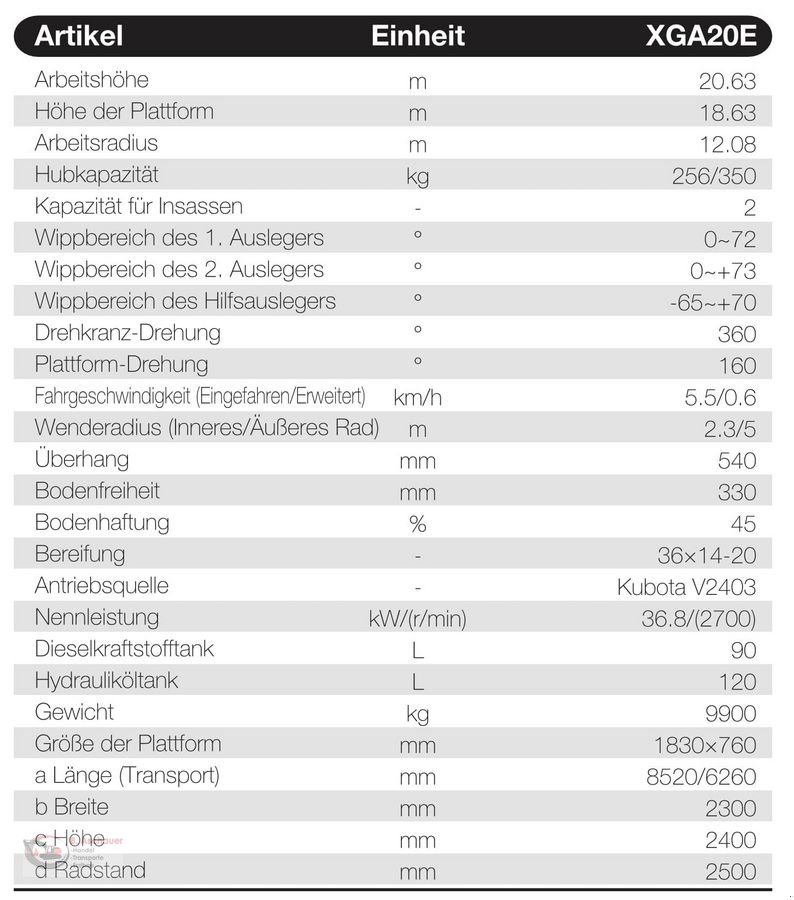 Sonstige Bühnen of the type Sonstige XCMG-XGA20E, Neumaschine in Dimbach (Picture 2)
