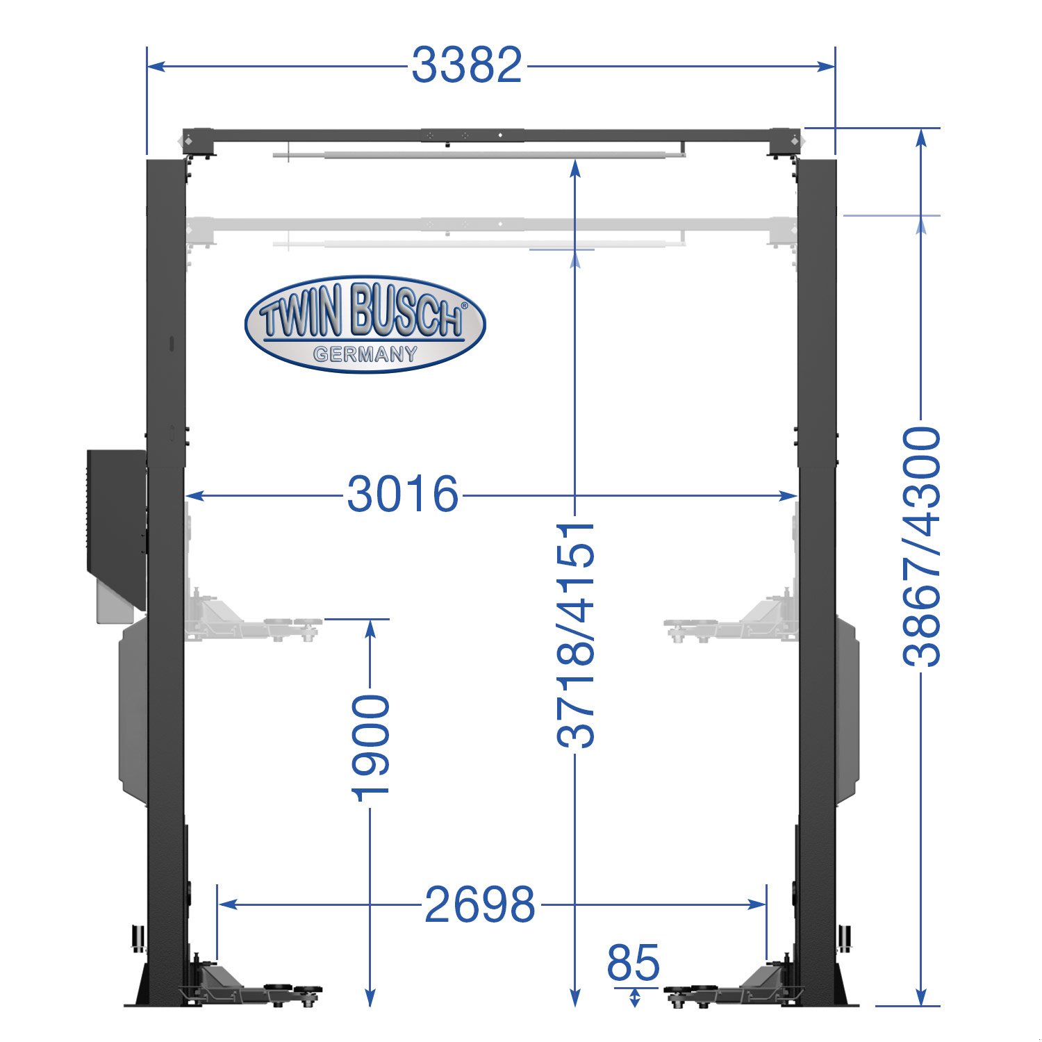 Sonstige Bühnen of the type Twin Busch 2-Säulen-Hebebühne 4.2t, barrierefrei, Comfort-Line, Grey-Line, Neumaschine in mixnitz (Picture 9)