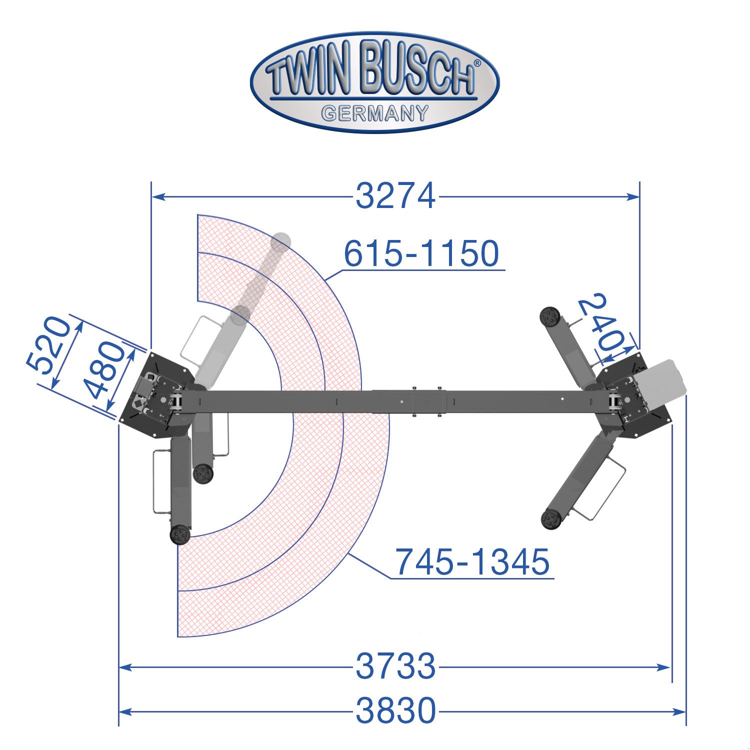 Sonstige Bühnen of the type Twin Busch 2-Säulen-Hebebühne 4.2t, barrierefrei, Comfort-Line, Grey-Line, Neumaschine in mixnitz (Picture 11)