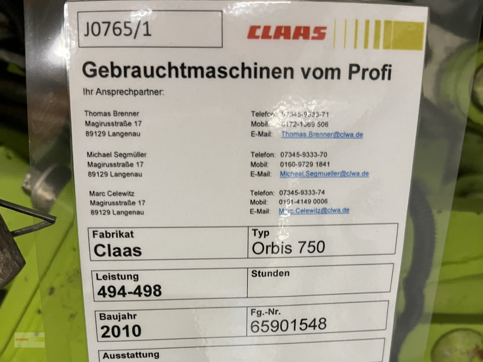 Sonstige Feldhäcksler a típus CLAAS Orbis 750 PREIS REDUZIERT !!!, Gebrauchtmaschine ekkor: Langenau (Kép 11)