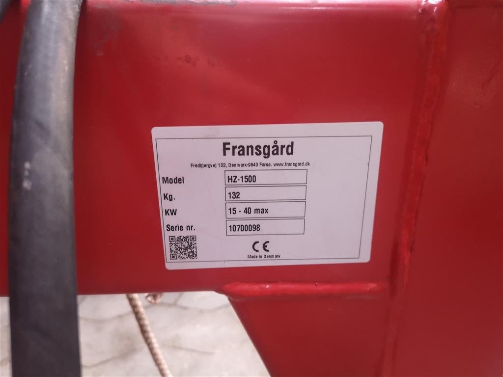 Sonstige Forsttechnik типа Fransgard HZ-1500, Gebrauchtmaschine в Glamsbjerg (Фотография 4)