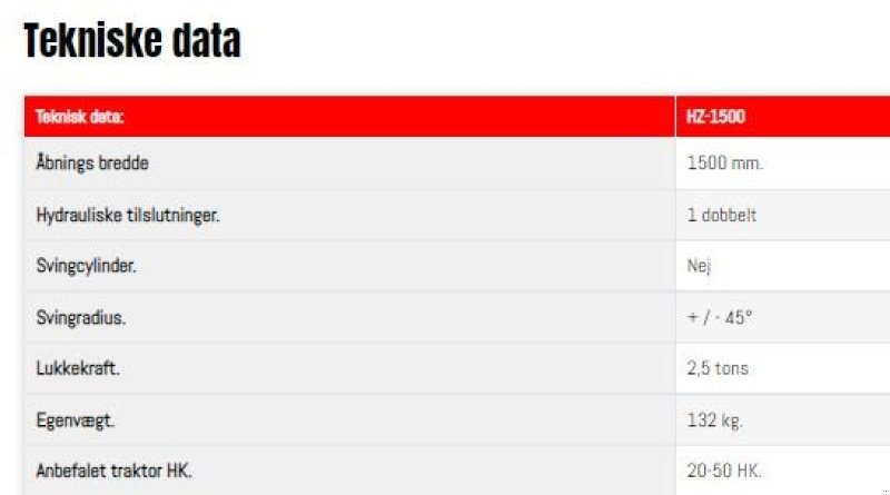Sonstige Forsttechnik typu Fransgard Skovtang HZ-1500, Gebrauchtmaschine w Vrå (Zdjęcie 4)