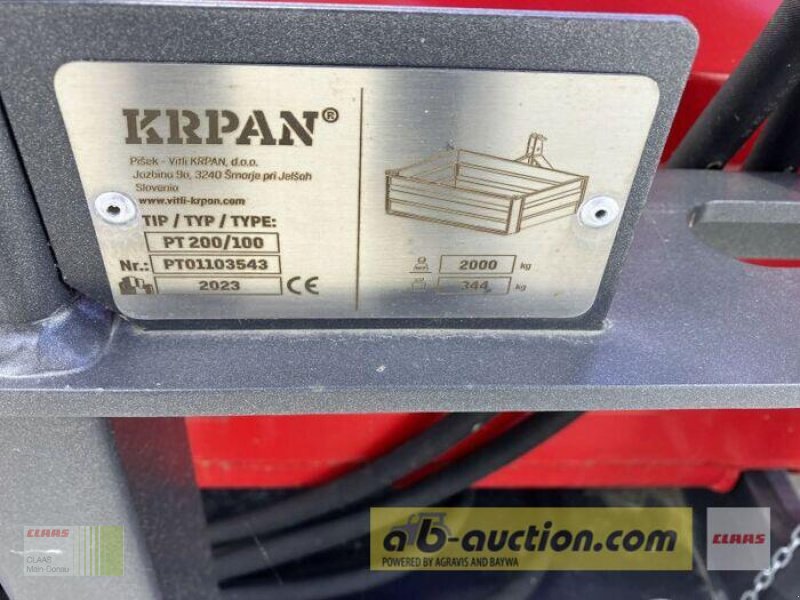 Sonstige Forsttechnik typu Krpan PT 200/100 KRPAN HYDR. KIPPTRA, Gebrauchtmaschine v Wassertrüdingen (Obrázek 7)