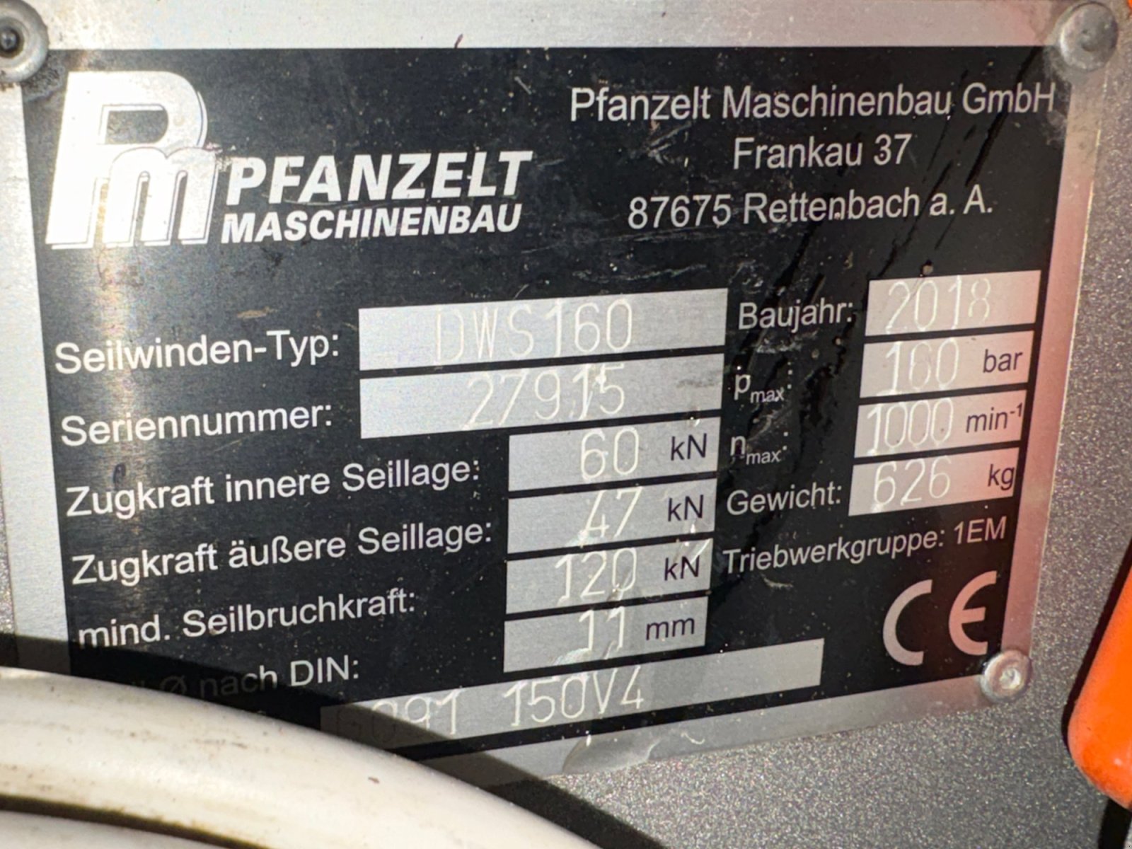 Sonstige Forsttechnik of the type Pfanzelt DWS160 Getriebeseilwinde, Gebrauchtmaschine in Weihenzell (Picture 3)