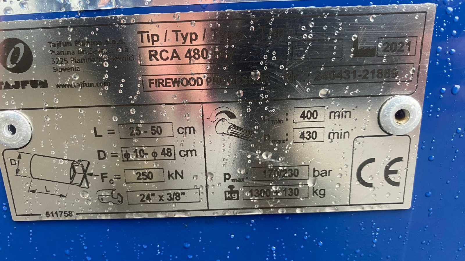Sonstige Forsttechnik типа Tajfun RCA 480 JOY, Gebrauchtmaschine в Holstebro (Фотография 6)