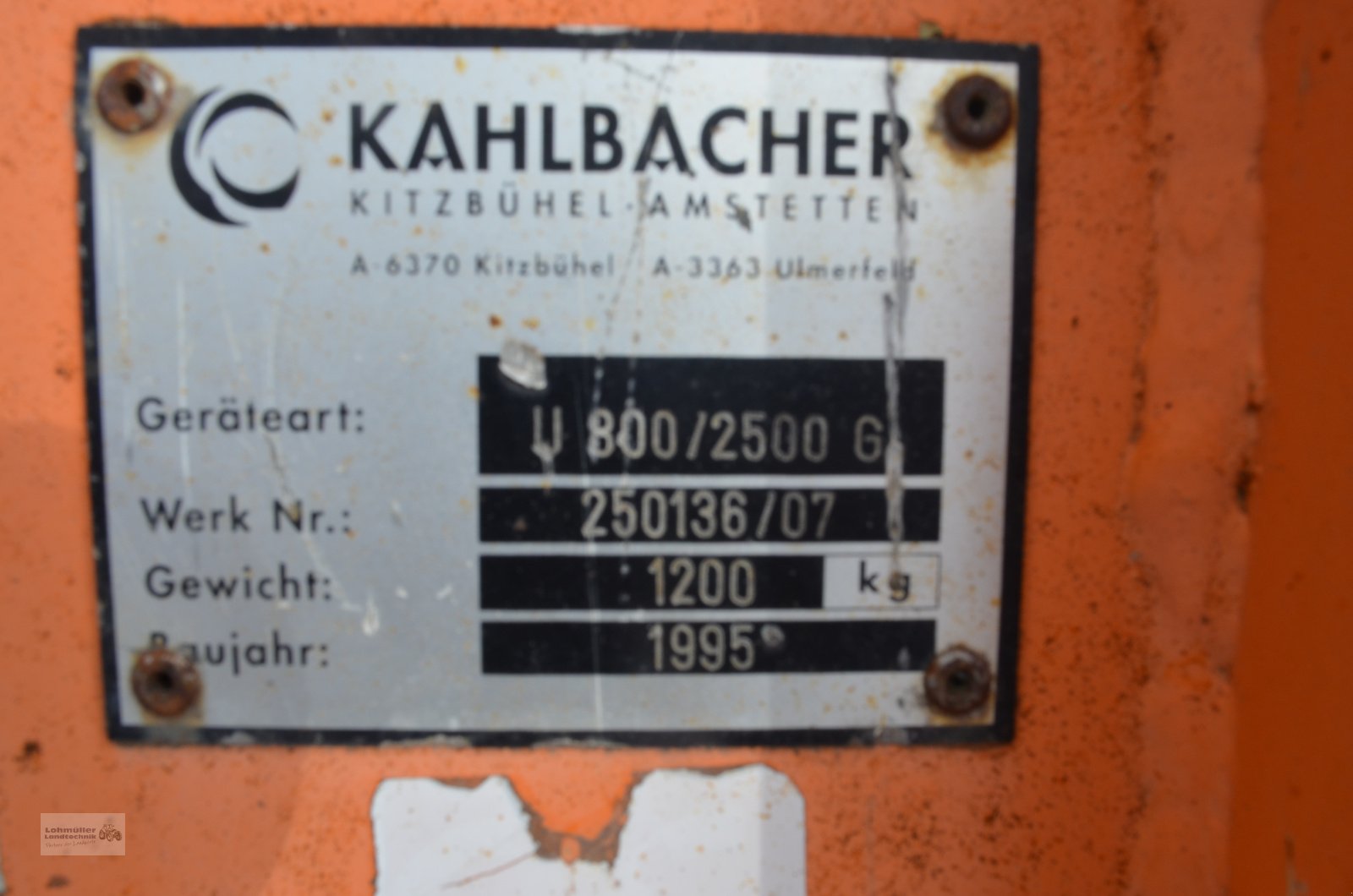 Sonstige Gartentechnik & Kommunaltechnik typu Kahlbacher U 800/2500 G, Gebrauchtmaschine w Traunreut (Zdjęcie 3)