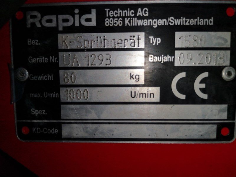 Sonstige Gartentechnik & Kommunaltechnik des Typs Rapid KS85 Kombi-Sprühgerät, Ausstellungsmaschine in Chur (Bild 4)