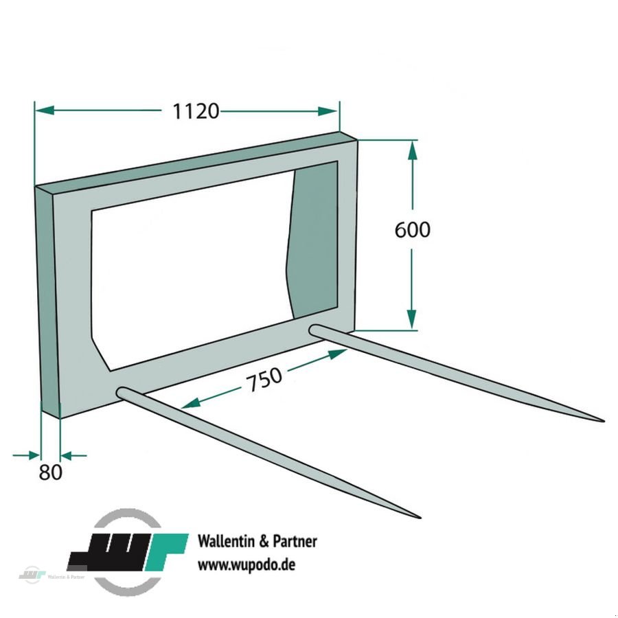 Sonstige Gartentechnik & Kommunaltechnik des Typs Sonstige Ballengabel Frontladergabel Euroaufnahme, Neumaschine in Wesenberg (Bild 3)