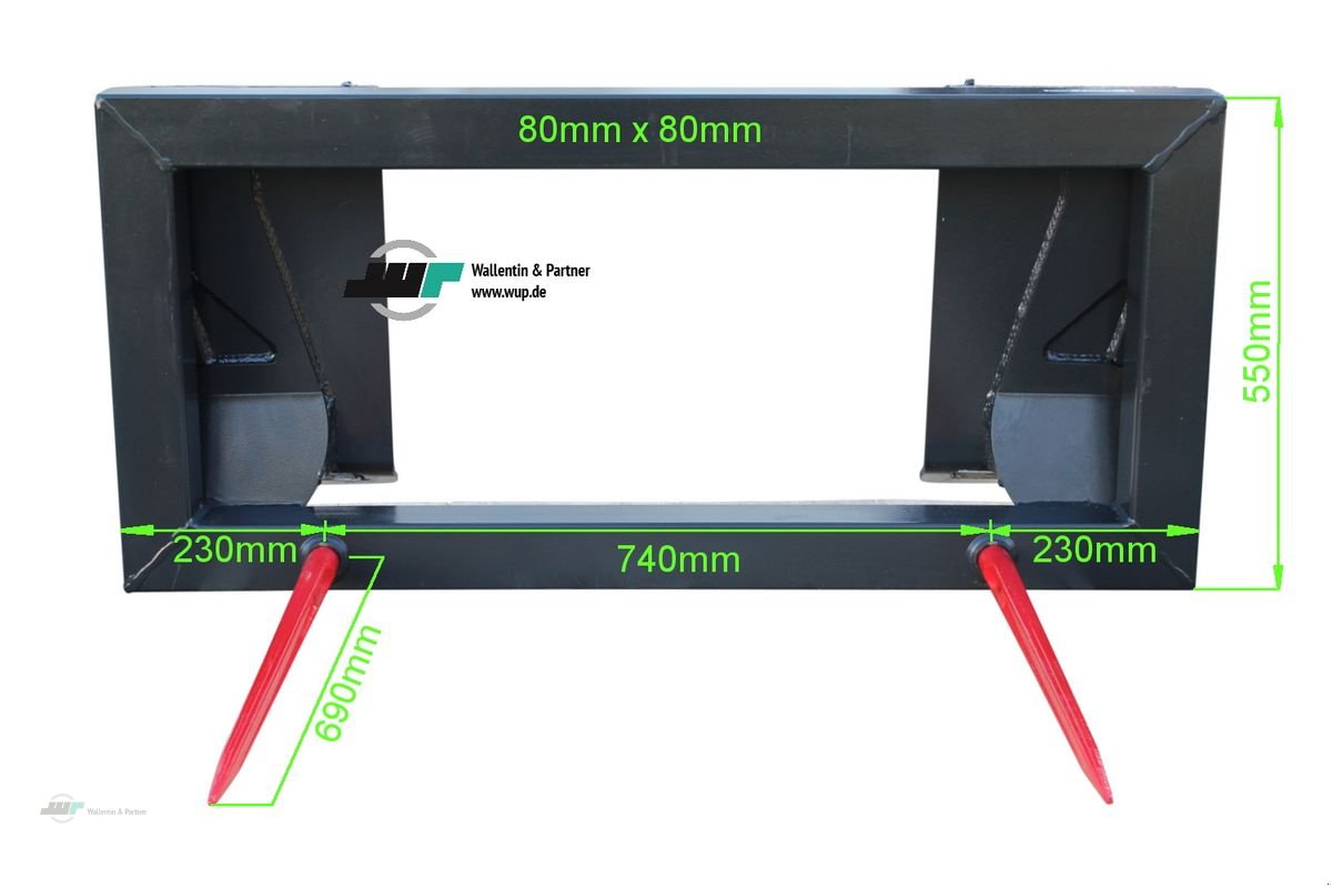 Sonstige Gartentechnik & Kommunaltechnik des Typs Sonstige Ballenspieß Skid Steer Aufnahme 1,20 m, Neumaschine in Wesenberg (Bild 3)