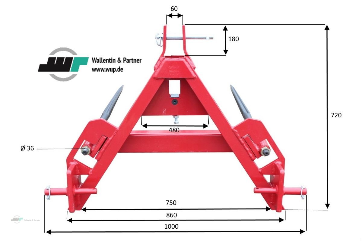 Sonstige Gartentechnik & Kommunaltechnik typu Sonstige Ballentransportgabel Front- und Heckanbau Kat. 1, Neumaschine v Wesenberg (Obrázek 2)