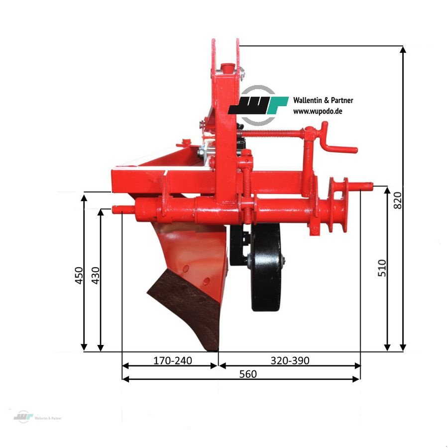 Sonstige Gartentechnik & Kommunaltechnik des Typs Sonstige Beetpflug 1 Schar 20cm verstellbar Pflug 15 Ps, Neumaschine in Wesenberg (Bild 4)