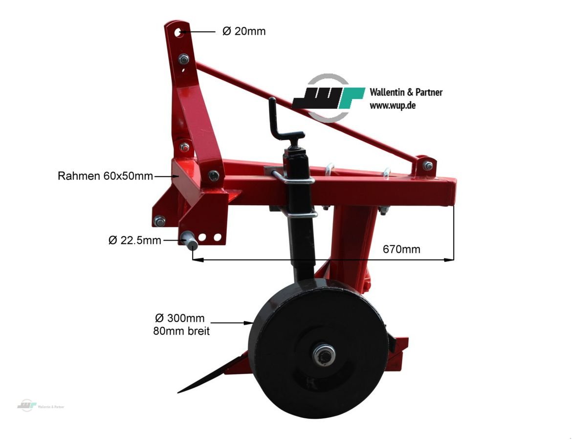 Sonstige Gartentechnik & Kommunaltechnik des Typs Sonstige Beetpflug 1-scharig 20cm Einscharpflug Pflug, Neumaschine in Wesenberg (Bild 5)
