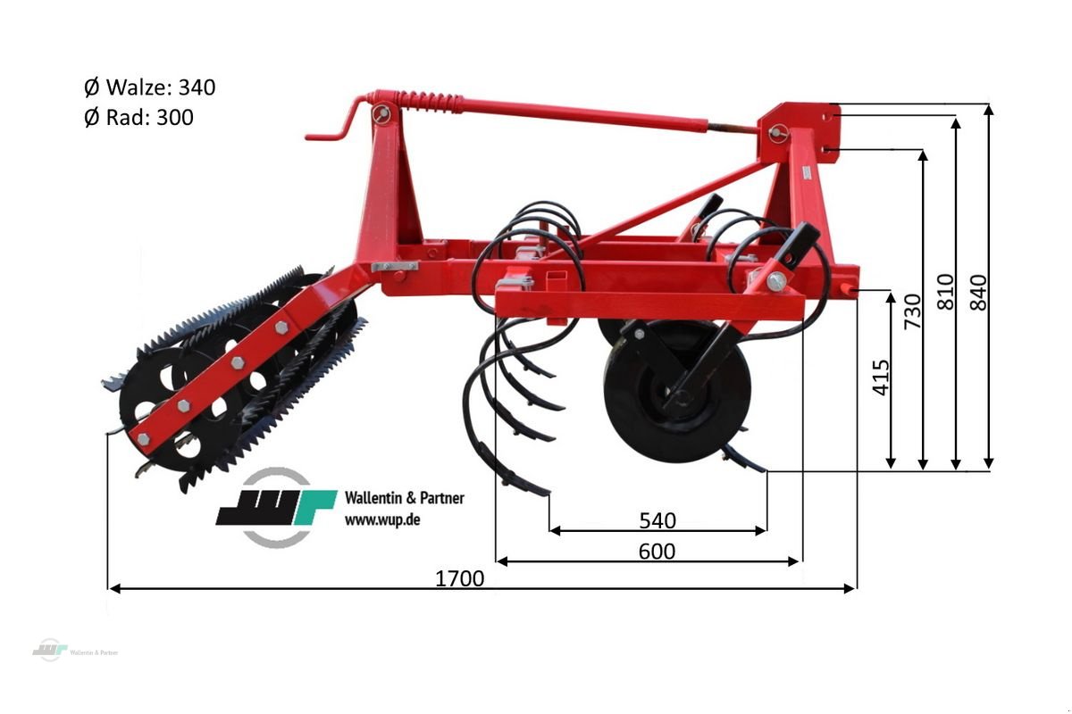 Sonstige Gartentechnik & Kommunaltechnik van het type Sonstige Grubber mit Krümelwalze 1,20 m Feingrubber, Neumaschine in Wesenberg (Foto 3)