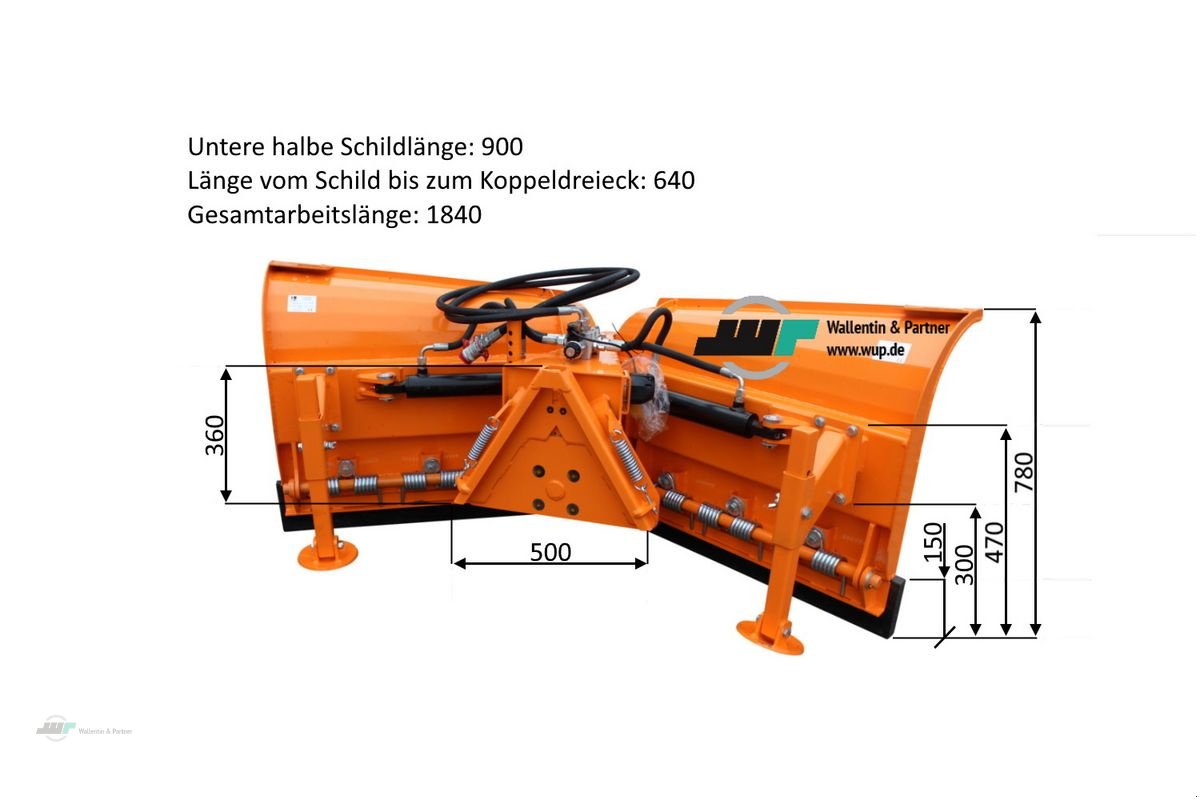 Sonstige Gartentechnik & Kommunaltechnik typu Sonstige Schneeschild hydraulisch Vario 1,80 m, Neumaschine v Wesenberg (Obrázek 3)