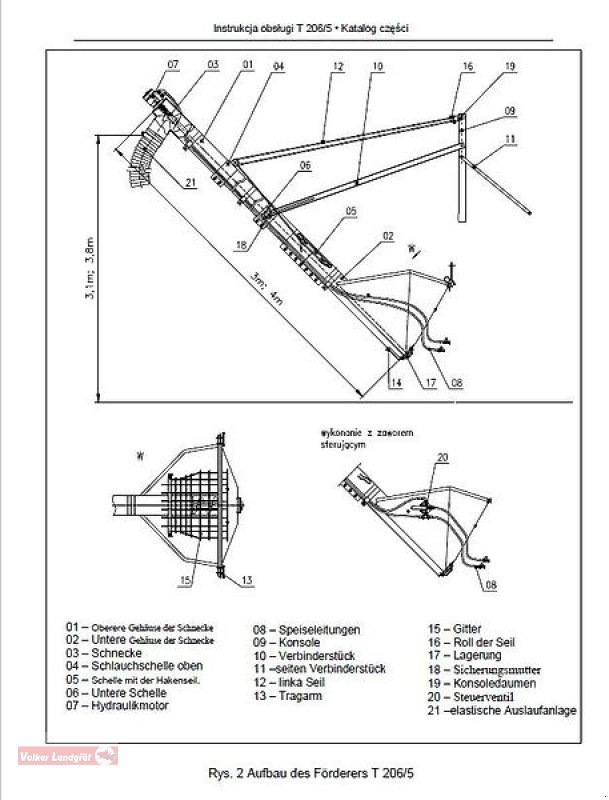 Sonstige Getreidelagertechnik типа POM Augustów Überladeschnecke T 206/5 Edelstahl starr 3 m Ø 140 mm, Neumaschine в Ostheim/Rhön (Фотография 7)