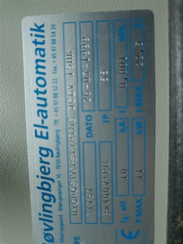 Sonstige Getreidelagertechnik of the type Sonstige Hygrostatstyring 15 hk, Gebrauchtmaschine in Egtved (Picture 6)