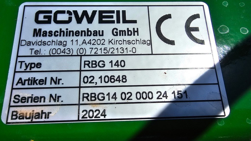 Sonstige Grünlandtechnik & Futtererntetechnik tip Göweil RGB 140, Neumaschine in Altendorf (Poză 4)