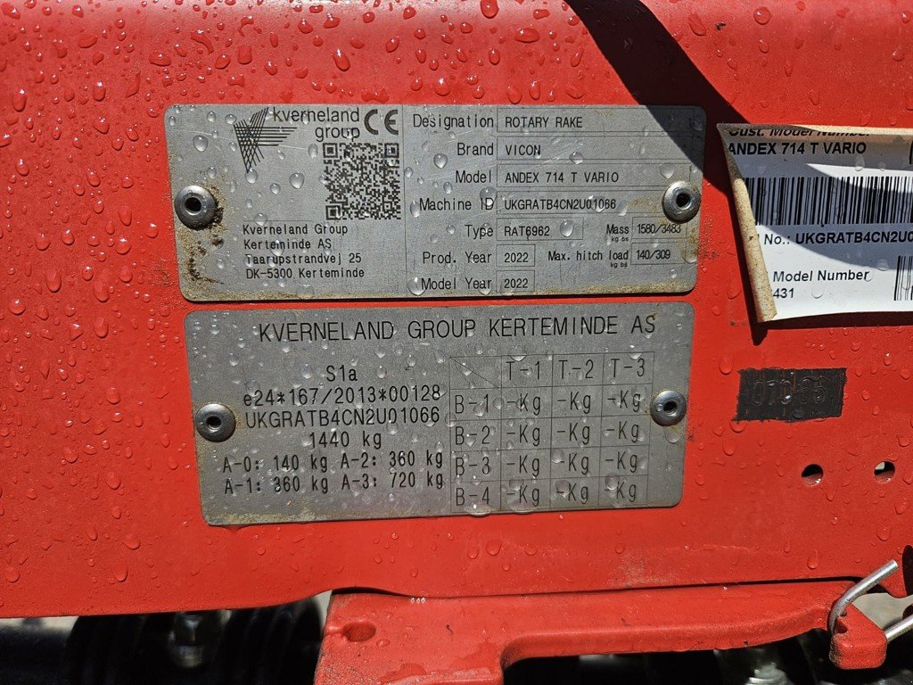 Sonstige Grünlandtechnik & Futtererntetechnik of the type Vicon Andex 714 T Vario, Gebrauchtmaschine in Altendorf (Picture 4)