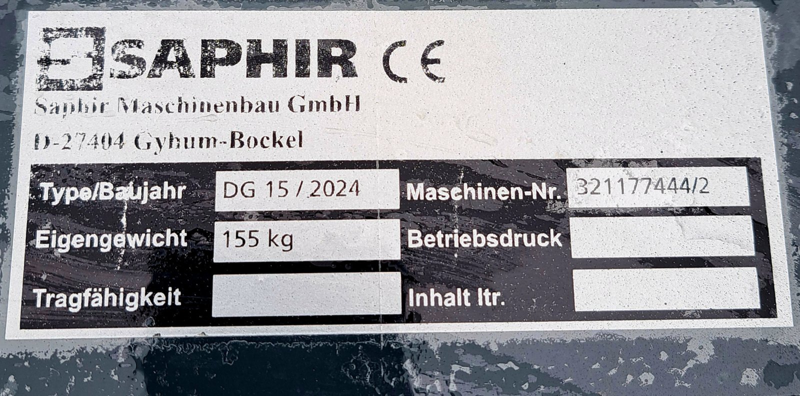 Sonstige Gülletechnik & Dungtechnik a típus Saphir DG 15, Neumaschine ekkor: Wertach (Kép 2)