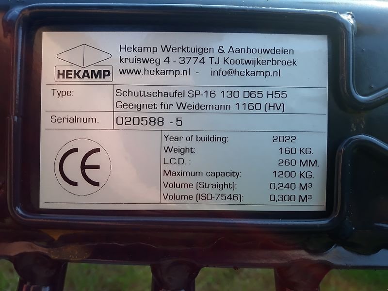 Sonstige Hoftechnik of the type Hekamp Schuttschaufel SP-16 130 D65 H55 WEIDEMANN HV, Neumaschine in Itterbeck (Picture 19)