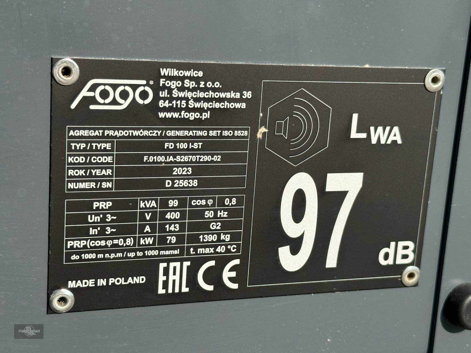 Sonstige Hoftechnik tip Iveco FOGO MG-Power 100/110KVA Strom Aggregat Notstrom, Neumaschine in Rankweil (Poză 4)