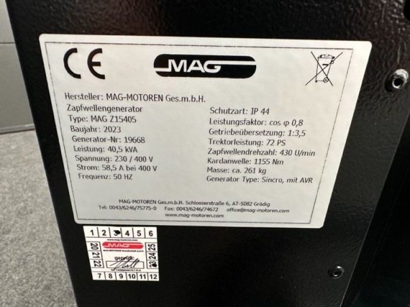 Sonstige Hoftechnik tip MAG Zapfwellen Notstromaggregat 40,5kVA, Neumaschine in Tamsweg (Poză 13)