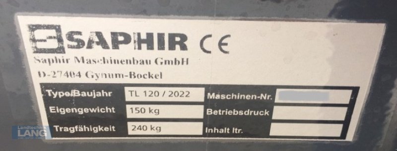 Sonstige Hoftechnik des Typs Saphir TL 120, Neumaschine in Rottenburg (Bild 3)