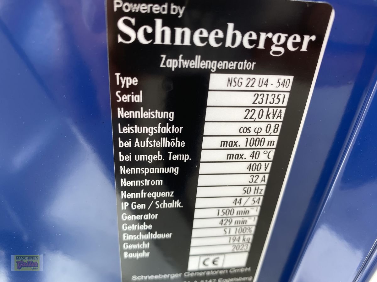 Sonstige Hoftechnik tip Schneeberger NSG 22-U4 mit AVR für 540er Zapfwelle mit 22 kVA, Neumaschine in Kötschach (Poză 2)