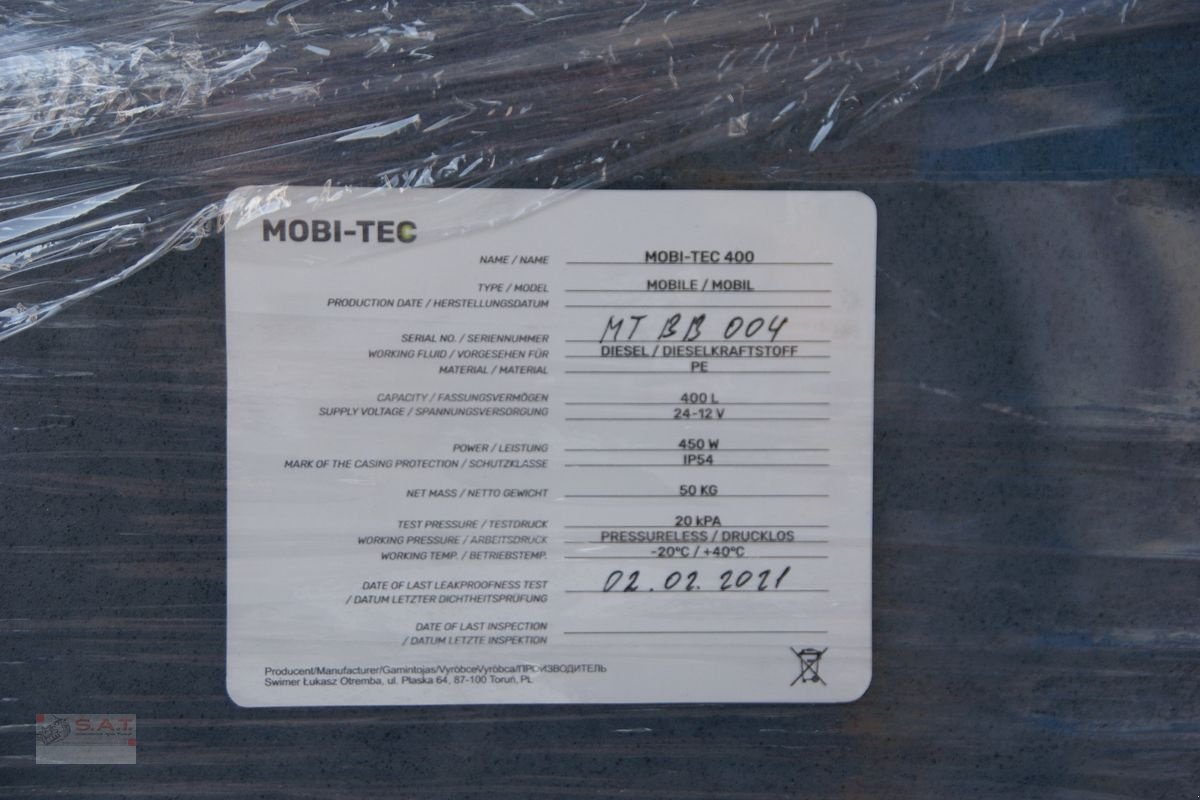 Sonstige Hoftechnik of the type Sonstige !!!AKTION!!! Mobile Tanks-400 lt-Diesel, Neumaschine in Eberschwang (Picture 19)